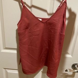Mauve faux silk target tank